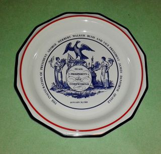 Rare GEORGE H.  W.  BUSH Inauguration Plate by Mottahedeh (1989) 3