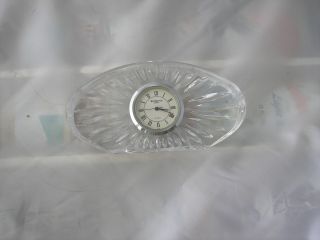 Heavy Waterford Crystal Clock,  (quartz) Approximately 4 3/4 " X 2 1/2 ",  Fragile