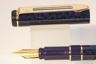 Vintage Waterman Centurion Purple Marble Fine Fountain Pen,  Gold Trim