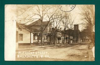 Mannington Wv Real Photo Postcard View Of Pleasant Street,  Apr 15,  1908,  Vf