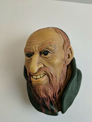 Vintage Bossons Fagin Chalkware Character Head Figure Dickens,  Made In England