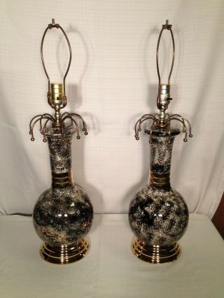 Vintage Sputnik Space Age Eames Modern Table Lamps (2) In Great Shape