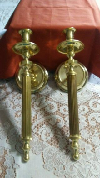 Vtg Homco Home Interiors Brass Wall Sconces (set Of Two) No Cups