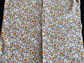 Vintage White With Purple,  Yellow & Red Floral Print Feedsack No Longer A Sack 2