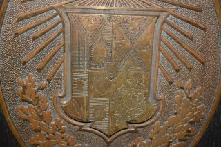 Zeta Psi Wall Plaque Fraternity Coat of Arms Metal Wood Large Shield Tau Kapa 3