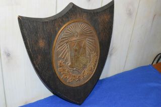 Zeta Psi Wall Plaque Fraternity Coat of Arms Metal Wood Large Shield Tau Kapa 4