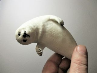 2 1988 Franklin Snow Cub Polar Bear Figurine Snow Pup Seal Porcelain Baby 2