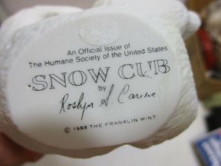 2 1988 Franklin Snow Cub Polar Bear Figurine Snow Pup Seal Porcelain Baby 6