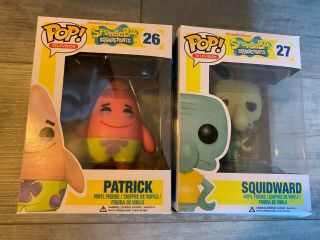 Funko Pop Spongebob Square Pants Squidward Vaulted And Patrick Star
