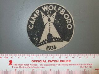 Boy Scout Camp Wolfboro 1936 Felt Ca 9948x