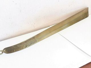 Found Early Cast Brass 16 " Long Shoe/b0ot Horn With Design