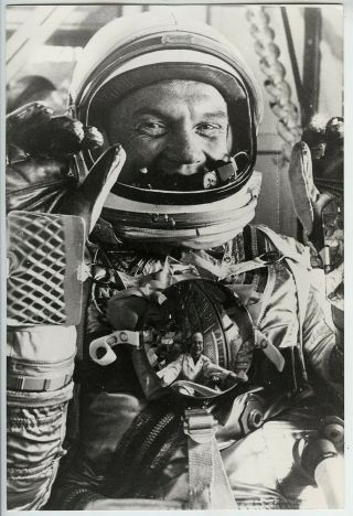 John Glenn In Space Suit For Mercury Space Program Press Photo