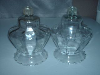 Set Of 2 Home Interiors Clear Fluted Striped 5 " Tall Votive Cups Or Holders