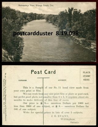 098 - Wasaga Beach Ontario Postcard 1910s Nottawasaga River By Evans Advertising