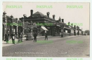 Old Tram Postcard East Croydon Railway Station Surrey C.  H Price Real Photo 1930s