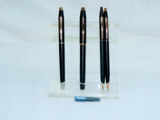 Four Part Cross Pen Set Very Good Order,  Fountain Pen,  Pencil,  Ballpoint & Rball