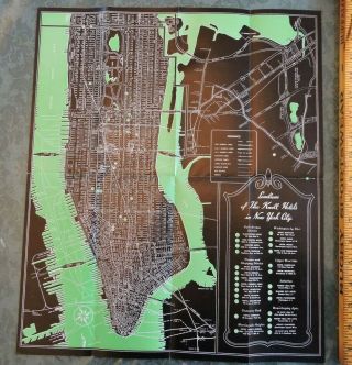 Rare 1935 Knott Hotel York City Guide Brochure Nyc 15x18 Map Subway Art Deco