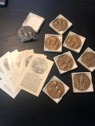 Apollo 11 - 17 And Skylar 1 Medallic Art 2 1/2 " Bronze Coin Medal Nasa