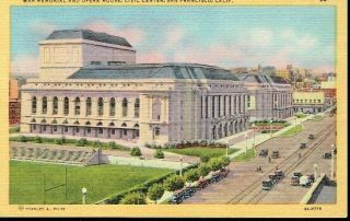 Vintage Postcard - War Memorial And Opera House,  San Francisco,  California