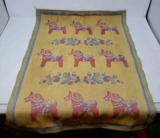 Ekelund Swedish Dala Horse & Flowers Towel 100 Cotton 19 X 28