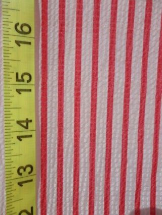 Vintage Dimity Fabric Red And White Striped 2,  Yards