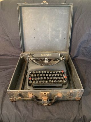 Remington Rand Model 5 Portable Typewriter W/ Case Vintage Sn B58203 Military Us