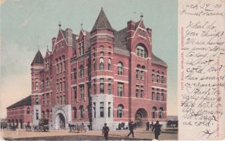 City Hall Spokane Washington - 1908 Sent To Miss Helen F.  Huntoon Concord N.  H.