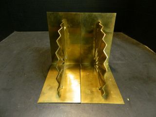 Vintage Art Deco Style Brass Fan Bookends 6 