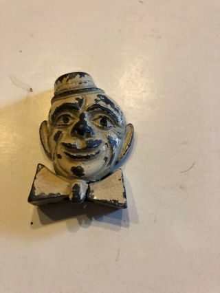 Adorable Vintage Cast Metal Figural Clown Face Germany Pencil Sharpener