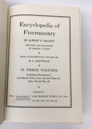 COMPLETE 3 VOLUME SET Mackey ' s Revised Encyclopedia of Freemasonry - 1966 Blue 7