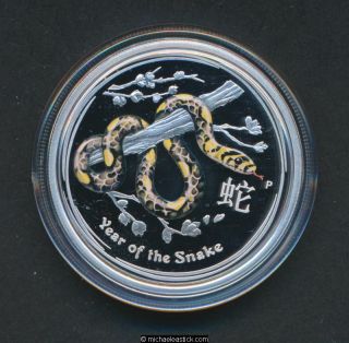 2013 Australia 50c ½oz Silver Proof Coin Lunar Year Of The Snake