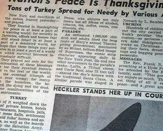SUPERMAN Superhero Macy ' s Thanksgiving Day Parade DEBUT Balloon 1940 Newspaper 2