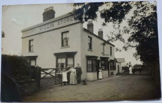 1906 Coven Near Brewood Wolverhampton Staffs Wiggin Stores Real Photo Postcard