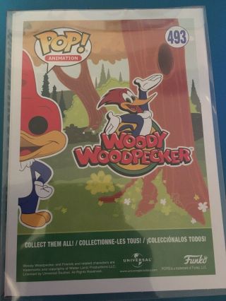 ERIC BAUZA SIGNED 2019 APRIL BAM BOX FUNKO POP CHASE WOODY WOODPECKER W/ Cover 2