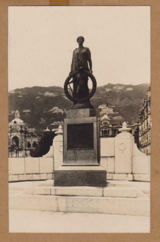 Hong Kong Statue Real Photo Old Postcard
