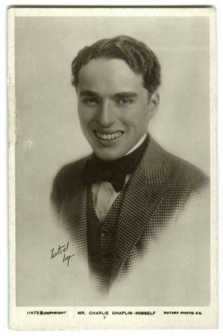 1920s Charlie Chaplin Portrait Rare Rppc Al Witzel Real Photo Bromide Photograph