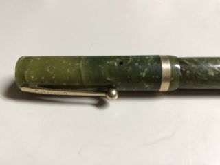 COOL Vintage Scheaffer ' s White Dot Lifetime Lime Green Jade Fountain Pen 6