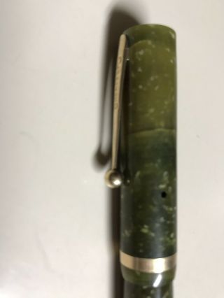 COOL Vintage Scheaffer ' s White Dot Lifetime Lime Green Jade Fountain Pen 8