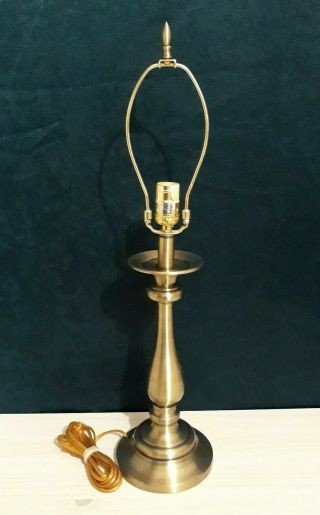 Stiffel Brass Table Lamp With Pointed Bullet Matching Finial