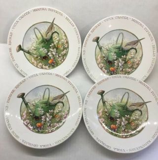 Marjolein Bastin Wildflower Meadow Set Of 4 Small Plates 8” Euc Dessert Salad
