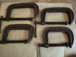 4 Vintage Brink & Cotton 4 Inch 144& 1440 5 " 145 C - Clamps Heavy Duty Usa Made