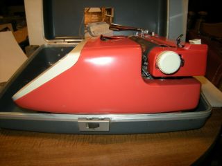 Orange - Red Royal 1960 ' s Safari Portable Typewriter,  Mid - Century Danish Modern 3