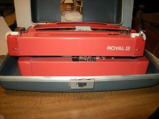 Orange - Red Royal 1960 ' s Safari Portable Typewriter,  Mid - Century Danish Modern 4