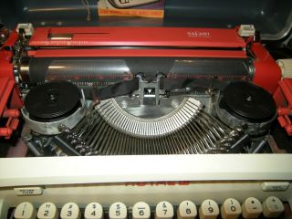 Orange - Red Royal 1960 ' s Safari Portable Typewriter,  Mid - Century Danish Modern 7