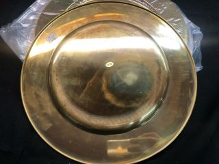 Vintage Brass Charger Plate Made in Hong Kong Set of 4 2