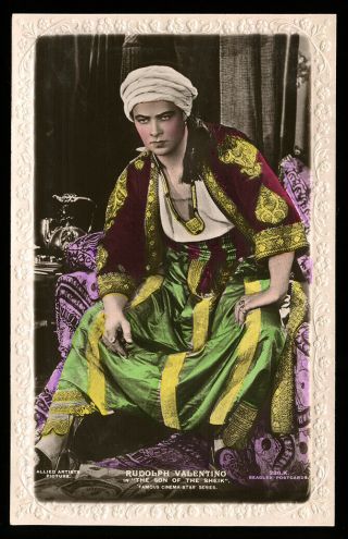 Vintage English Real Photo Postcard Rppc Rudolph Valentino The Son Of The Sheik