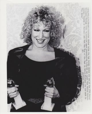 1980 Vintage Press Photograph Bette Midler - Hollywood - Golden Globes Awards