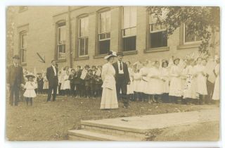 Rppc Parade School Philipsburg Pa Centre County Vintage 1909 Real Photo Postcard