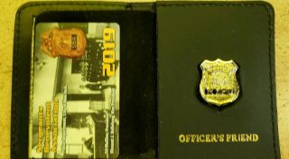 2019 Courtesy Pba Sba Card & Mini Shield Pin Leather Wallet Authentic Nypd Style