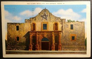 Postcard - The Alamo,  Built 1718,  San Antonio Texas Colorful Tinted Iamge